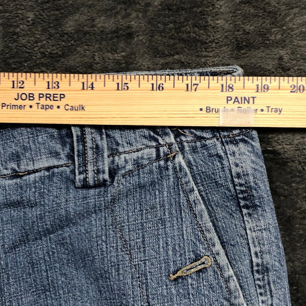 Marithe Francois Girbaud Mens Baggy Cargo Jeans Blue Denim 36 Logo Strap 90s Y2K - Picture 5 of 11